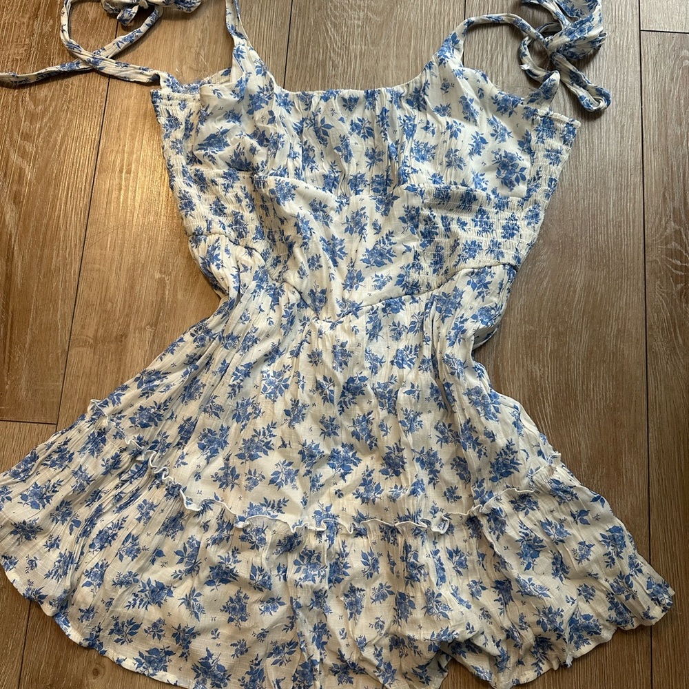 Trixxi Blue and White Floral Dress